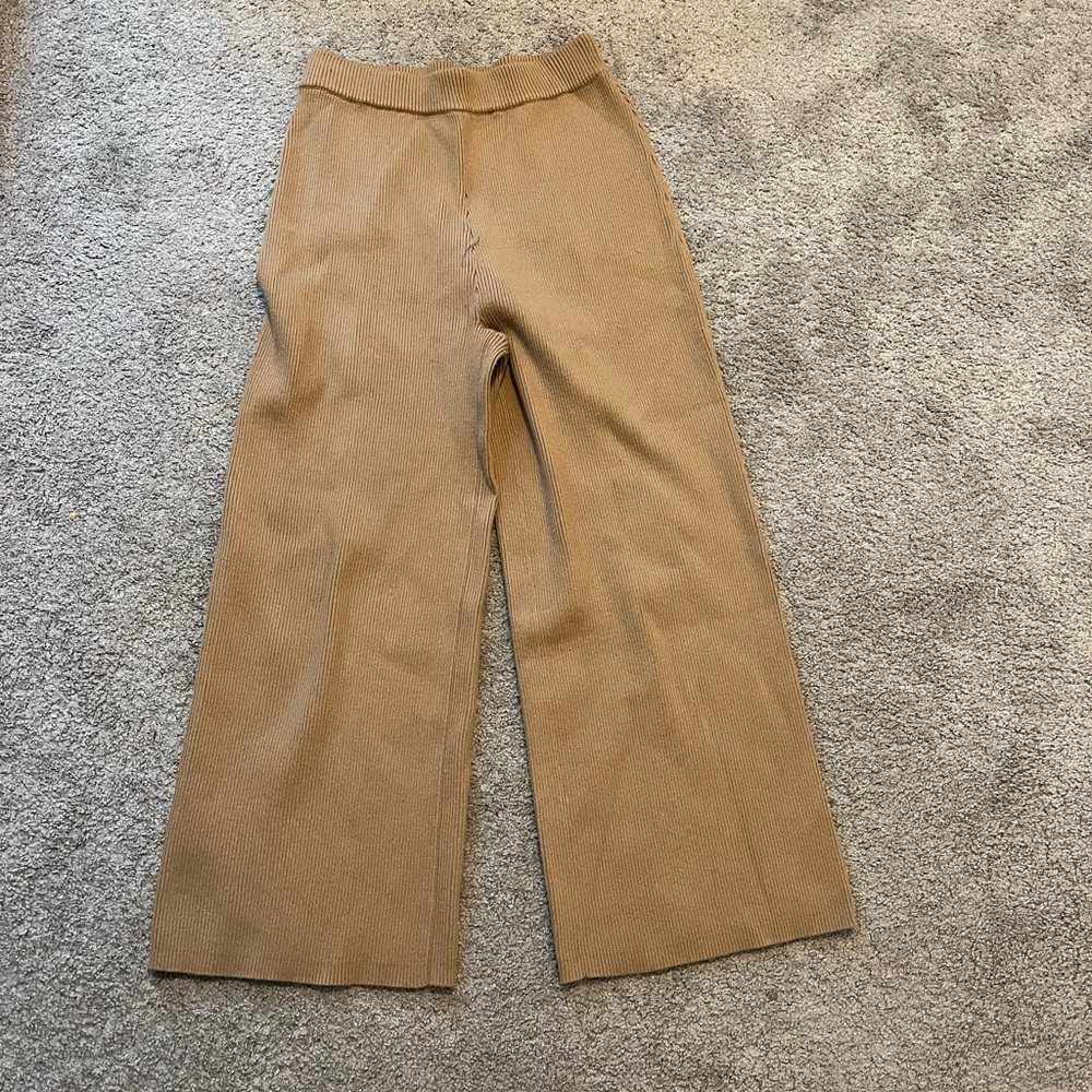 Greylin size M Tan Wide-Leg Pants pull up